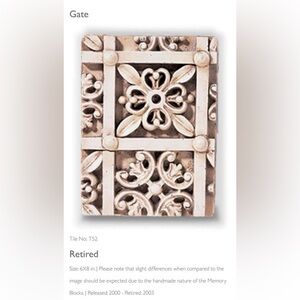 GONE!!! SID DICKENS Memory Wall Plaque T-52 "Gate" Retired Small Chip*